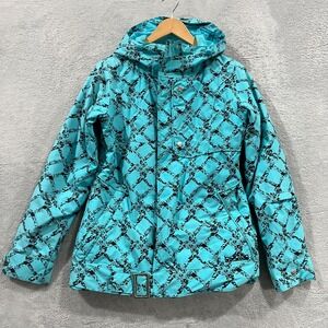 BURTON Dry Ride SNOW Jacket Womens Small Ski Snowboard Aqua Brown Retro